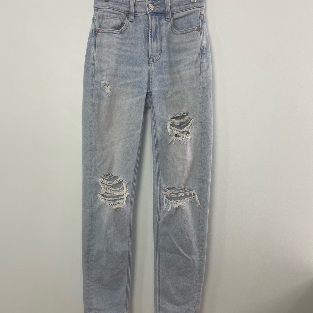 American Eagle Outfitters Distressed Light Blue Skinny Jeans